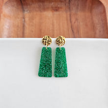 Load image into Gallery viewer, Mia Mini Earrings - Green Glitter