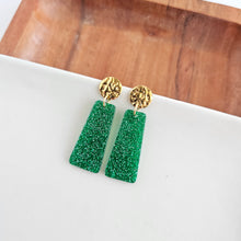 Load image into Gallery viewer, Mia Mini Earrings - Green Glitter