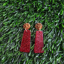 Load image into Gallery viewer, Mia Mini Earrings - Red Glitter