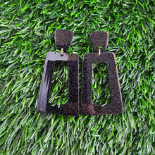 Load image into Gallery viewer, Avery Earrings - Black Glitter