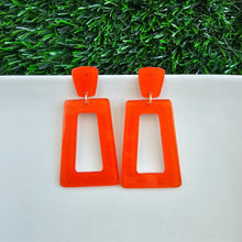 Load image into Gallery viewer, Avery Earrings - Orange Glitter