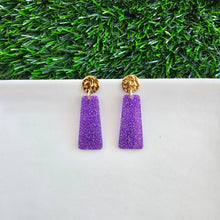 Load image into Gallery viewer, Mia Mini Earrings - Purple Glitter