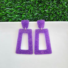 Load image into Gallery viewer, Avery Earrings - Purple Glitter