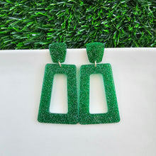 Load image into Gallery viewer, Avery Earrings - Green Glitter