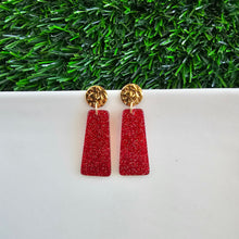 Load image into Gallery viewer, Mia Mini Earrings - Red Glitter