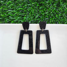 Load image into Gallery viewer, Avery Earrings - Black Glitter