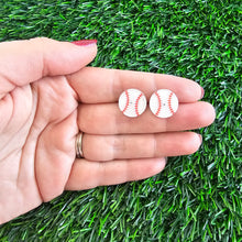 Load image into Gallery viewer, Glitter Baseball Studs