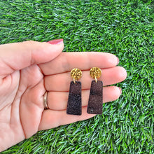 Load image into Gallery viewer, Mia Mini Earrings - Black Glitter