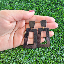 Load image into Gallery viewer, Avery Earrings - Black Glitter