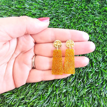 Load image into Gallery viewer, Mia Mini Earrings - Yellow Gold Glitter