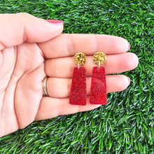 Load image into Gallery viewer, Mia Mini Earrings - Red Glitter