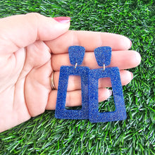Load image into Gallery viewer, Avery Earrings - Blue Glitter