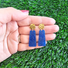 Load image into Gallery viewer, Mia Mini Earrings - Blue Glitter
