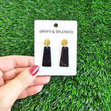 Load image into Gallery viewer, Mia Mini Earrings - Black Glitter