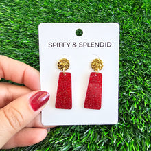 Load image into Gallery viewer, Mia Mini Earrings - Red Glitter