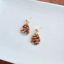 Load image into Gallery viewer, Leah Earrings - Seafoam & Rust