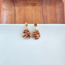 Load image into Gallery viewer, Leah Earrings - Seafoam & Rust