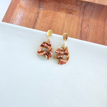 Load image into Gallery viewer, Leah Earrings - Seafoam & Rust