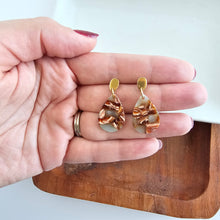 Load image into Gallery viewer, Leah Earrings - Seafoam & Rust