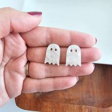 Load image into Gallery viewer, Ghost Studs - White Shimmer
