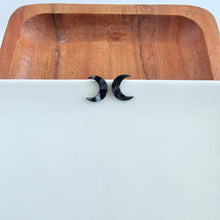Load image into Gallery viewer, Moon Studs - Black