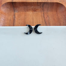 Load image into Gallery viewer, Moon Studs - Black