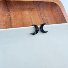 Load image into Gallery viewer, Moon Studs - Black