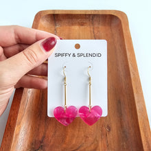 Load image into Gallery viewer, Mina Heart Earrings - Hot Pink