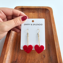 Load image into Gallery viewer, Mina Heart Earrings - Red