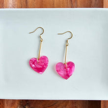 Load image into Gallery viewer, Mina Heart Earrings - Hot Pink