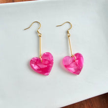Load image into Gallery viewer, Mina Heart Earrings - Hot Pink