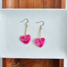 Load image into Gallery viewer, Mina Heart Earrings - Hot Pink