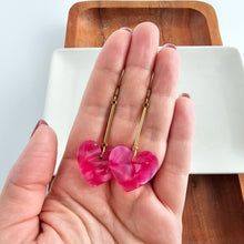 Load image into Gallery viewer, Mina Heart Earrings - Hot Pink