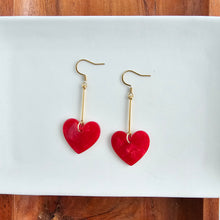 Load image into Gallery viewer, Mina Heart Earrings - Red