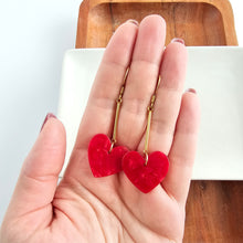 Load image into Gallery viewer, Mina Heart Earrings - Red