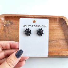 Load image into Gallery viewer, Spider Web Studs - Black