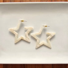Load image into Gallery viewer, Star Hoops - Ivory