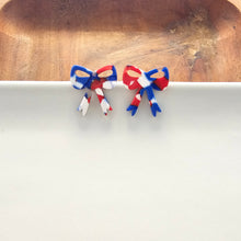 Load image into Gallery viewer, Bow Studs - Red, White & Blue