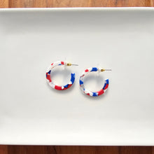 Load image into Gallery viewer, Cam Mini Hoops - Red, White & Blue