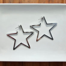 Load image into Gallery viewer, Luxe Star Hoops - Silver