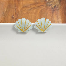 Load image into Gallery viewer, Seashell Studs - Seafoam Pearl