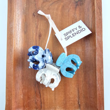 Load image into Gallery viewer, Claire Hair Claw Trio - Turquoise, Breezy White, and Ocean Waves