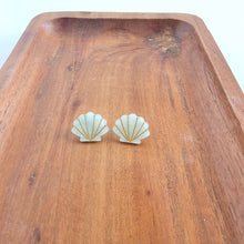 Load image into Gallery viewer, Seashell Studs - Seafoam Pearl
