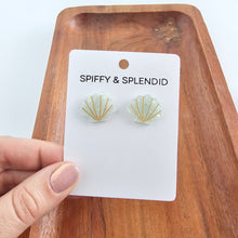 Load image into Gallery viewer, Seashell Studs - Seafoam Pearl
