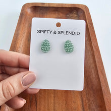 Load image into Gallery viewer, Easter Egg Studs - Pastel Green Glitter