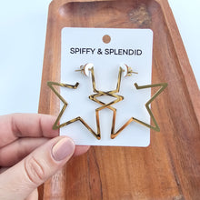 Load image into Gallery viewer, Luxe Star Hoops - Gold