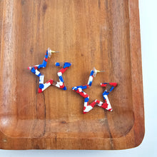 Load image into Gallery viewer, Star Hoops - Red, White & Blue