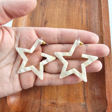 Load image into Gallery viewer, Star Hoops - Ivory
