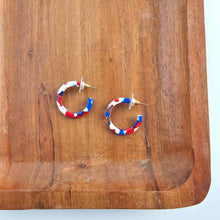 Load image into Gallery viewer, Cam Mini Hoops - Red, White & Blue