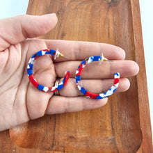 Load image into Gallery viewer, Camy Hoops - Red, White & Blue